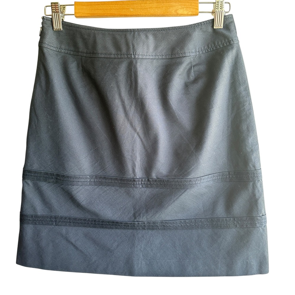 Ann‎ Taylor Petites A Line Skirt Navy Twill  Classic  Office Size 2P NWOT Casual